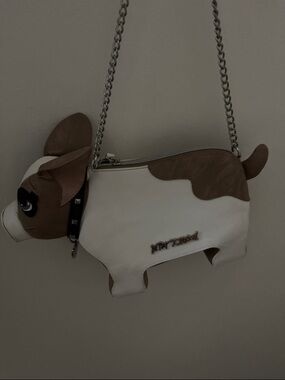 Betsey Johnson Beige and White Novelty Cow Crossbody Bag